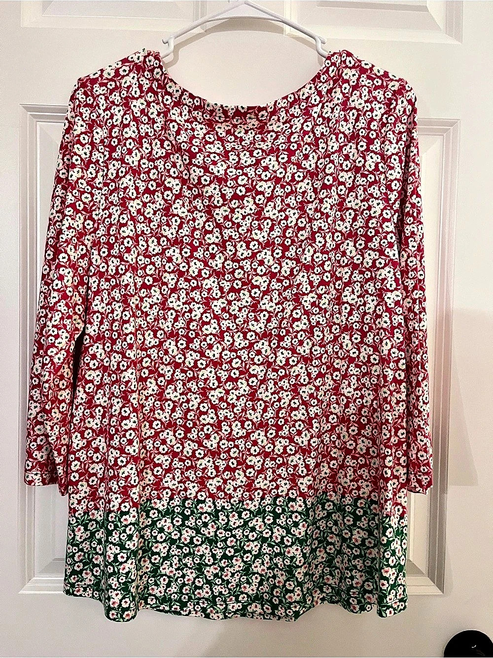 Charter Club Floral Tunic in Pink & Green Size XL